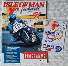 Isle Of Man TT 1991 Official Race Programme + Yamaha 30 Yr Anniversary Stickers