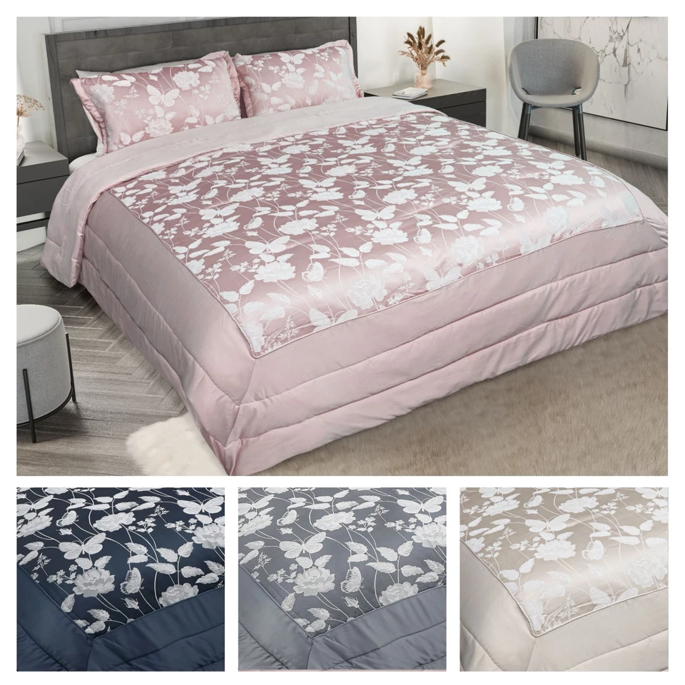 Bedspread Set 3Pcs Luxury Jacquard Bedspread Double King Single Bed B Meadow - Image 1 of 1
