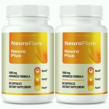 NeuroFlare Neuro Plus - Cognitive Pro Formula for Brain Memory - 2 Pack