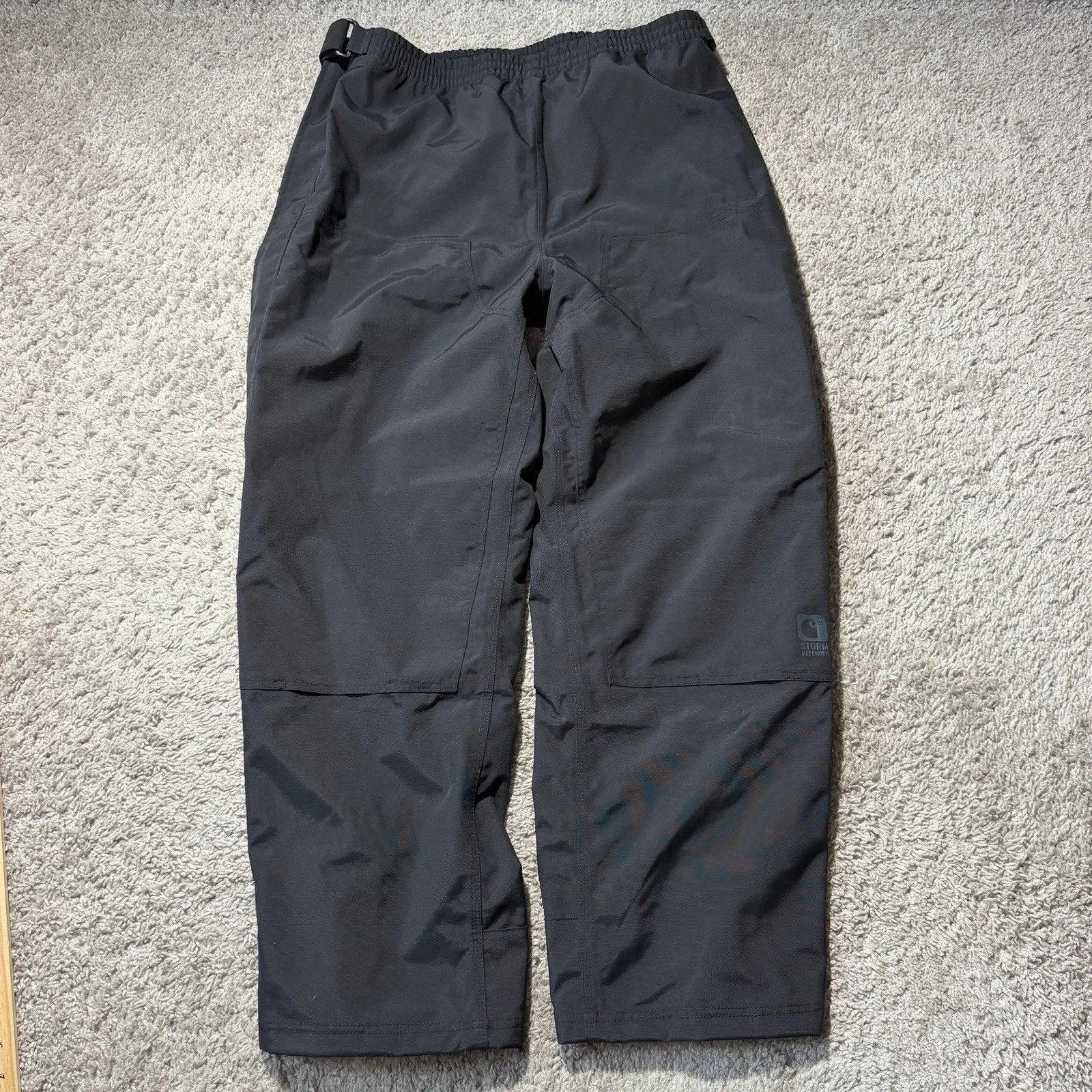 CARHARTT STORM DEFENDER Pants B216 Black Shoreline Waterproof Mens Size XL EUC