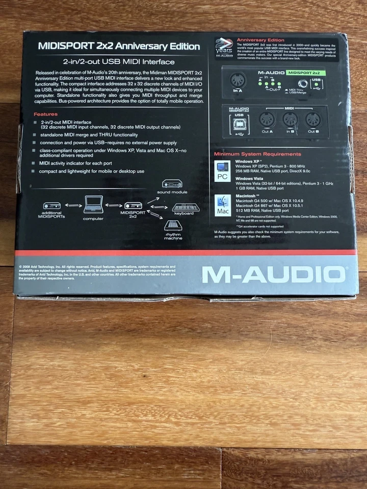 MIDISPORT - M-Audio 2x2 USB MIDI Anniversary Edition Midiman - Image 4 of 4