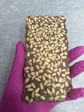 Pine nuts Chocolate bar 100g handcrafted milk Belgian chocolate bar.