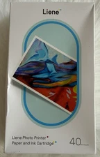 4x6 Photo Printer Paper and Ink Cartridge Refill Pack for Liene 40 Sheets