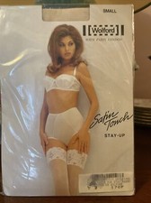 WOLFORD SATIN TOUCH STAY-UP LACE TRIMMED 20 DEN SIZE-SMALL MARBLE NEW SEALED