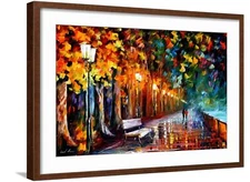ART.COM Wall Art Print Way To Home on Brown Frame by Leonid Afremov, 29" x 21"