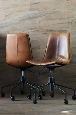 West Elm Slope Leather Office Dining Chair