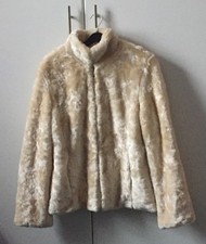 Brand New Ladies Coat Fluffy Jacket - Matalan - Cream - Size 12