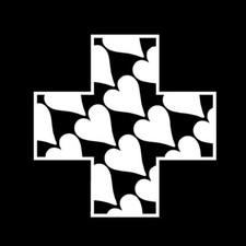 HEARTS INSIDE CROSS Vinyl Decal Sticker - FREE USA SHIPPING