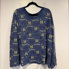 Wizarding World Harry Potter Hogwarts All Over Print Long Sleeve Blue Gold L