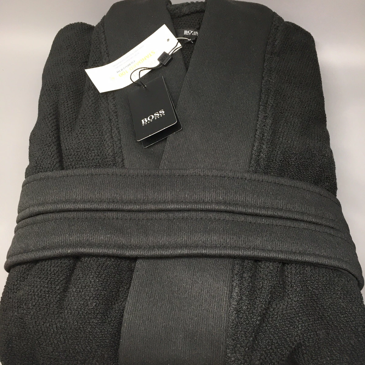 Boss Hugo Boss Mens Black Kimono LOFT Robe Terry Dressing Gown Size M NEW NWT