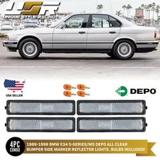 4 Pieces Clear F + R Bumper Side Marker Lights For 88-96 BMW E32 E34 5 7 Series