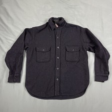 1950s Monterey Club Sportswear Wool Flannel Shirt Jacket Size 16 Black VTG