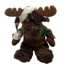 Holiday Moose Stuffed Plush Christmas Brown Reindeer St Nicholas Square 2005