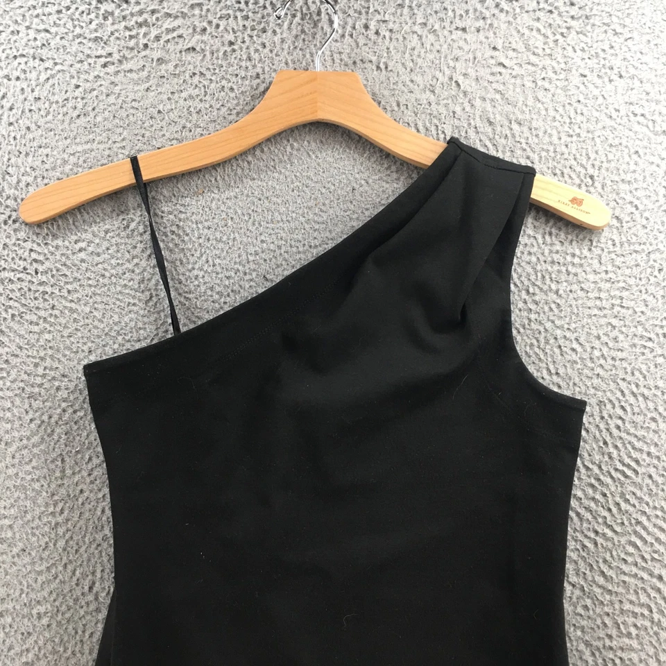 Mini vestido feminino BCBGeneration gola assimétrica M preto pulôver sem mangas - Imagem 2 de 4