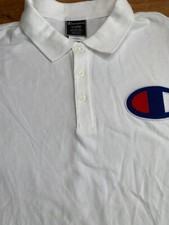 NWT Mens CHAMPION White Cotton Logo Polo Short Sleeve Shirt Size XL HB4