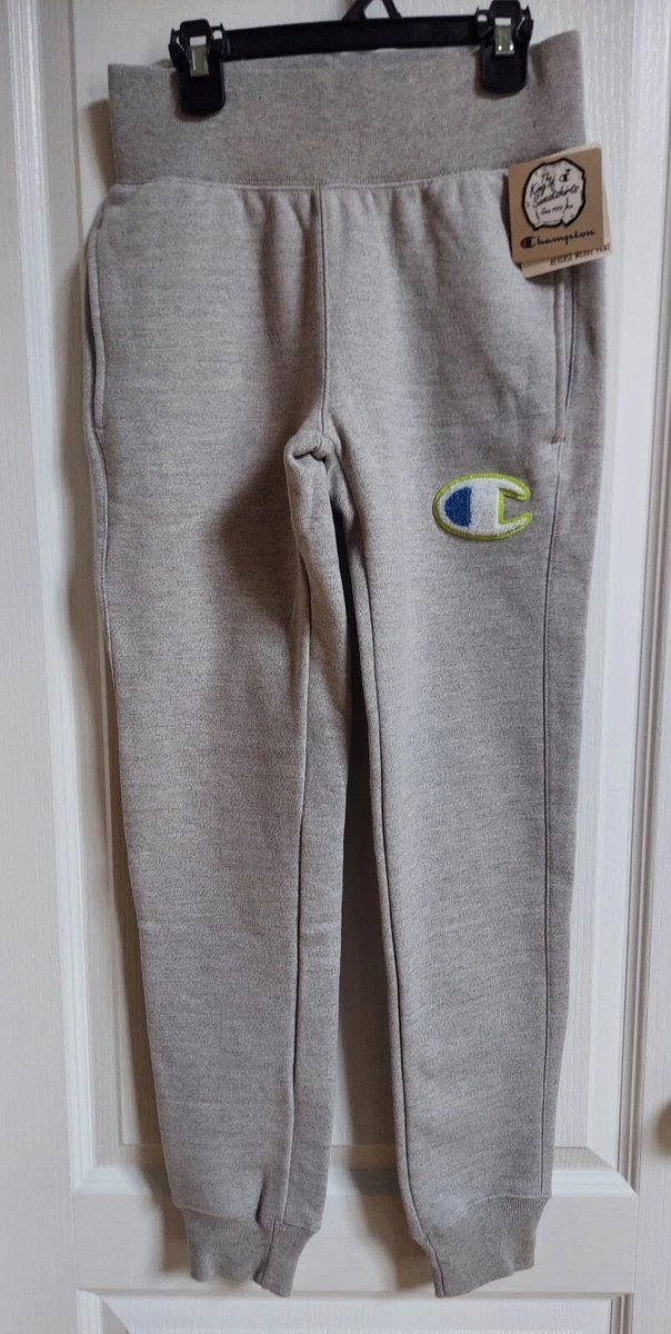 CHAMPION Reverse Weave Big C Chenille Logo Gray Mens Sweatpants