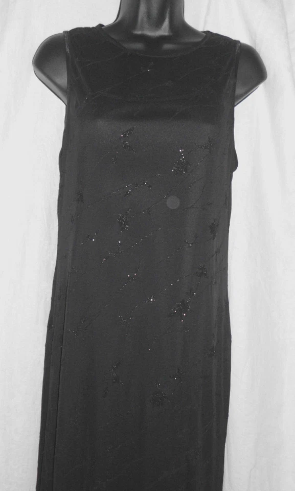 Vintage City Triangles Formal Maxi Dress Size M Black Sparkle Lined Polyester  - Image 2 of 4