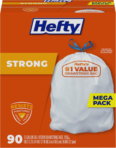 Strong 13 Gallon Trash Bags, Tall Kitchen Bags, UnscentedLarge Bags with Draw... - Picture 2 of 12
