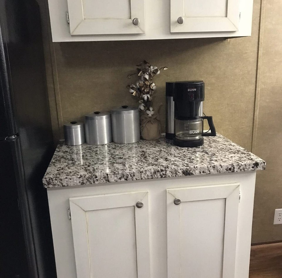 Update Kitchen Countertop Peel and Stick Wrap Cover Black Grey White 6