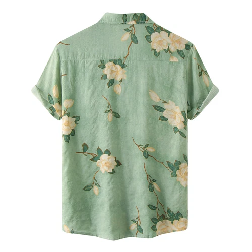 Men's Summer Casual Hawaii Floral Print Shirt Short Sleeve Button Down T Shirt - Picture 26 of 29