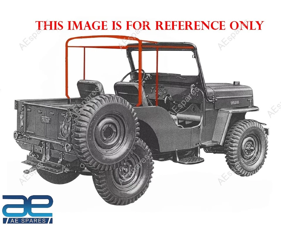 Canvas Half Cabin Soft Top Green Color With Frame For Willys Jeeps CJ2A CJ3A AEs - Image 3 of 4