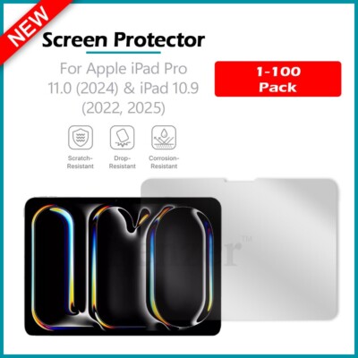 1-100 LOT LCD Ultra Clear HD Screen Shield Protector for Apple iPad 10.9 (2025)