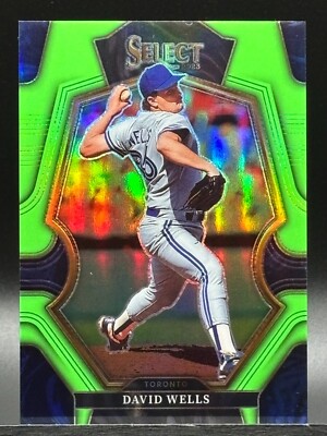 David Wells 2023 Panini Select Premier Level Lime Green Prizm 74/75 SP 