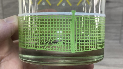 Vintage Libbey J. Scott Tennis Racket Lowball Whiskey Glasses HTF Barware 2pcs - Picture 14 of 17
