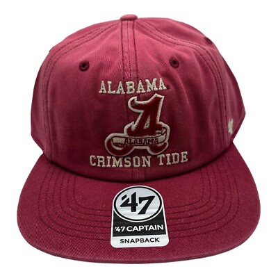 47 Brand Captain Alabama Crimson Tide Snapback Hat Cap Distressed Double  Play