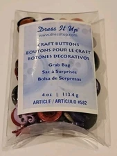 Craft Buttons Dress It Up Grab Bag 4 Oz Multi Color And Multi Shape Buttons