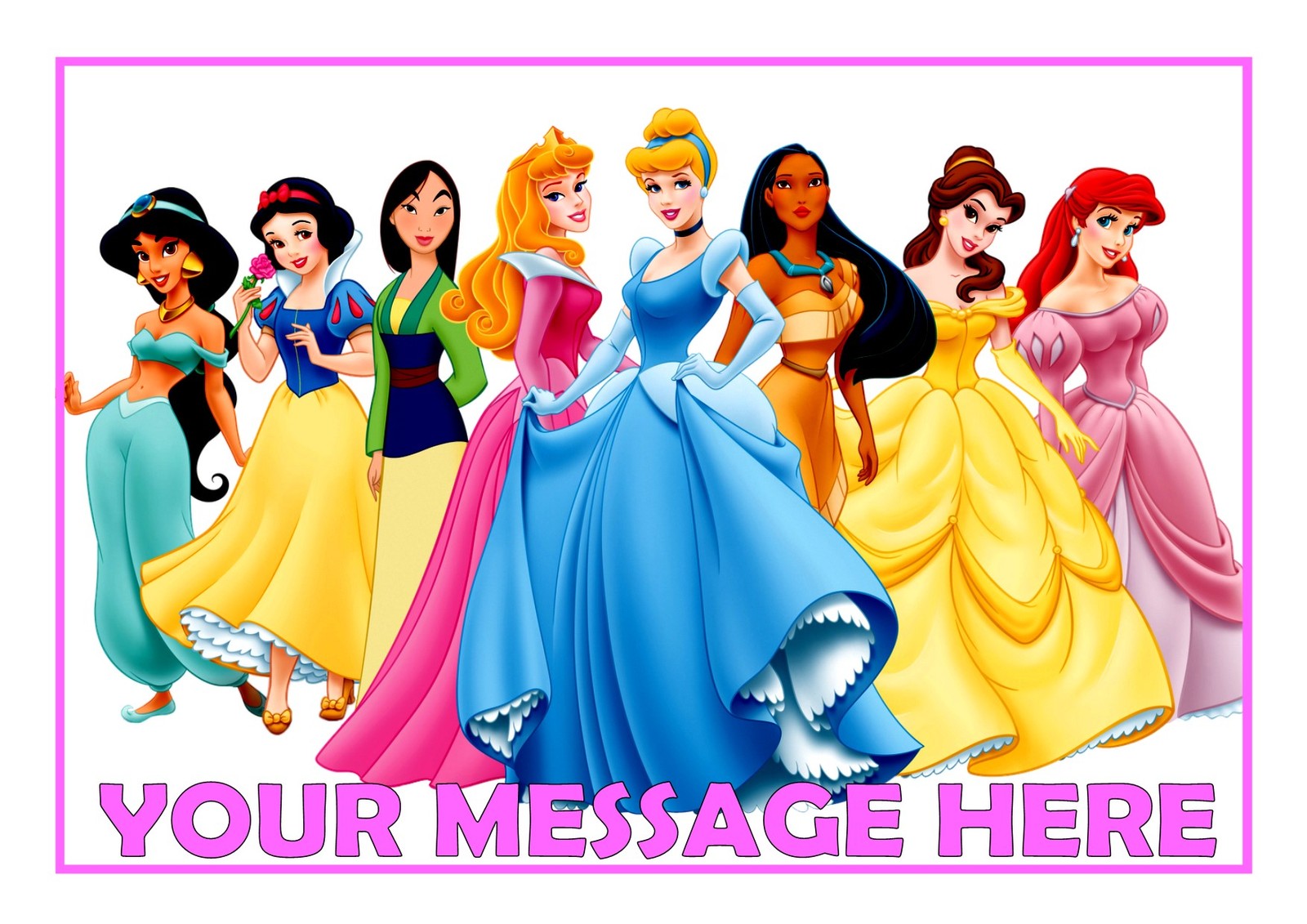 PRINCESS/PRINCESSES CAKE TOPPER A4  EDIBLE ICED/ ICING FROSTING PERSONALISED