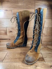Sorel CATE THE GREAT Tall Wedge Elk /Black Winter Snow Knee High Boots Size 10.5