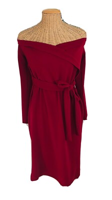 Boohoo Burgundy Women's Off The Shoulder Midi Dress | eBay