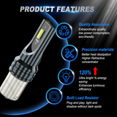 XWQHJW 1156 BA15S LED Light Bulbs - 2 Pack, Super Bright White, Compatible With Kubota B2620 B2650 Etc.