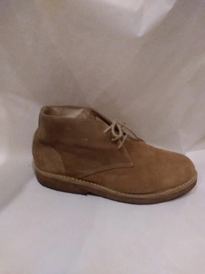 Botas chukka masculinas de camurça Orvis. Sapato de tornozelo 12 couro marrom sola de borracha Vibram - Imagem 3 de 4