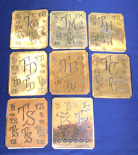 8  alte Wäscheschablonen, Stickschablonen, Aussteuerschablonen Kupferblech Nr 4