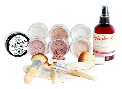 FLAWLESS COMPLEXION KIT Mineral Makeup Bare Face Set Matte Foundation Powder