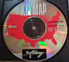 Key Map USA Streets Windows CD-ROM 90's Softkey B4 GPS RARE VHTF Retro Tech