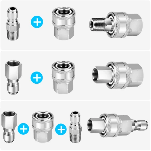 4Pcs NPT 3/8 Inch Pressure Washer Adapter Stainless Steel Quick Connect Fitting - Bild 5 von 10