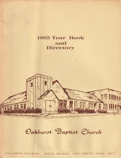 1965 Year Book and Directory Oakhurst Baptist Church, Fort Worth, Texas