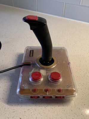Vintage Advanced Gravis Analog 15 Pin Joystick Controller CLEAR & Red Untested