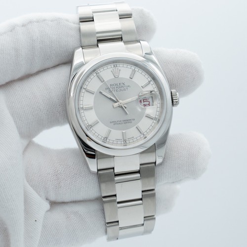 Rolex Datejust 36mm Steel Silver Tuxedo Dial 36mm Oyster Men's Watch 116200 2006 - 第 1/10 張圖片