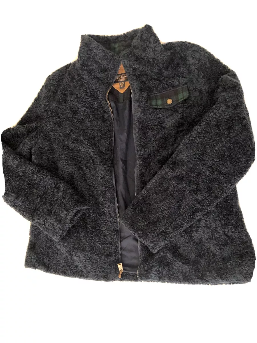 Pendleton Womens Jacket Full Zip Size XL Blue Faux Fur Full Zip RN 23328