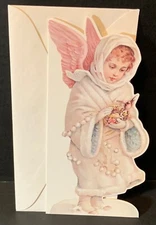Marcel Schurman Christmas Card Die Cut Angel Birds Nest Collection Thomas Cathey