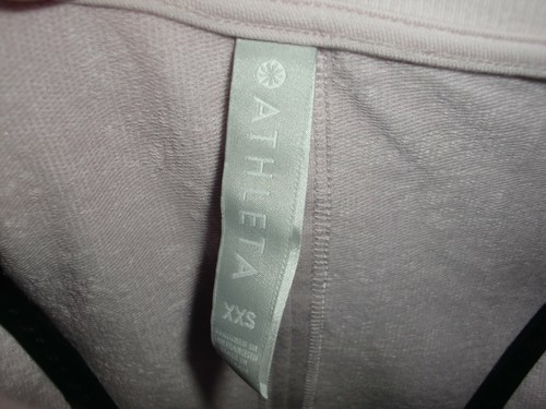~Women's~ATHLETA~PINK~THUMB HOLE~V-BOTTOM ~ADJUSTABLE SIDES~SWEATER Size XXS - Picture 3 of 11