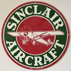 Vintage SINCLAIR AIRCRAFT PORCELAIN GASOLINE SERVICE STATION AIRPLANE SIGN