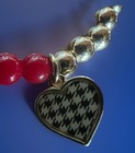 Vintage Vera Bradley Bracelet Red Bead Gold Bead Heart Signed — photo 3