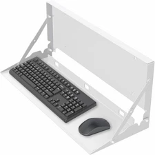 VIVO White Flip Down 24 inch Keyboard Tray Wall Mount with Mouse Pad