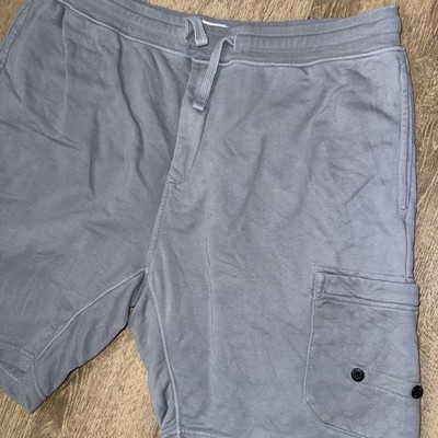 Stone Island Cargo Sweat Shorts Men s XL Grey Pockets 8  Inseam Cotton Stretch