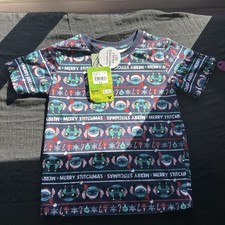 Stitch Christmas PJ Shirt Only Size 6 Kids NWT